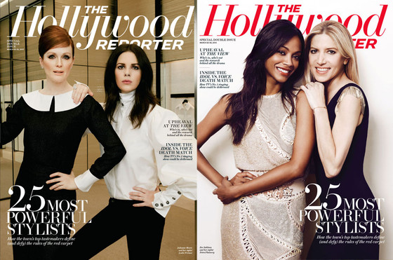 The Hollywood Reporter, Julianne Moore, Zoe Saldana The Hollywood Reporter, Julianne Moore, Zoe Saldana